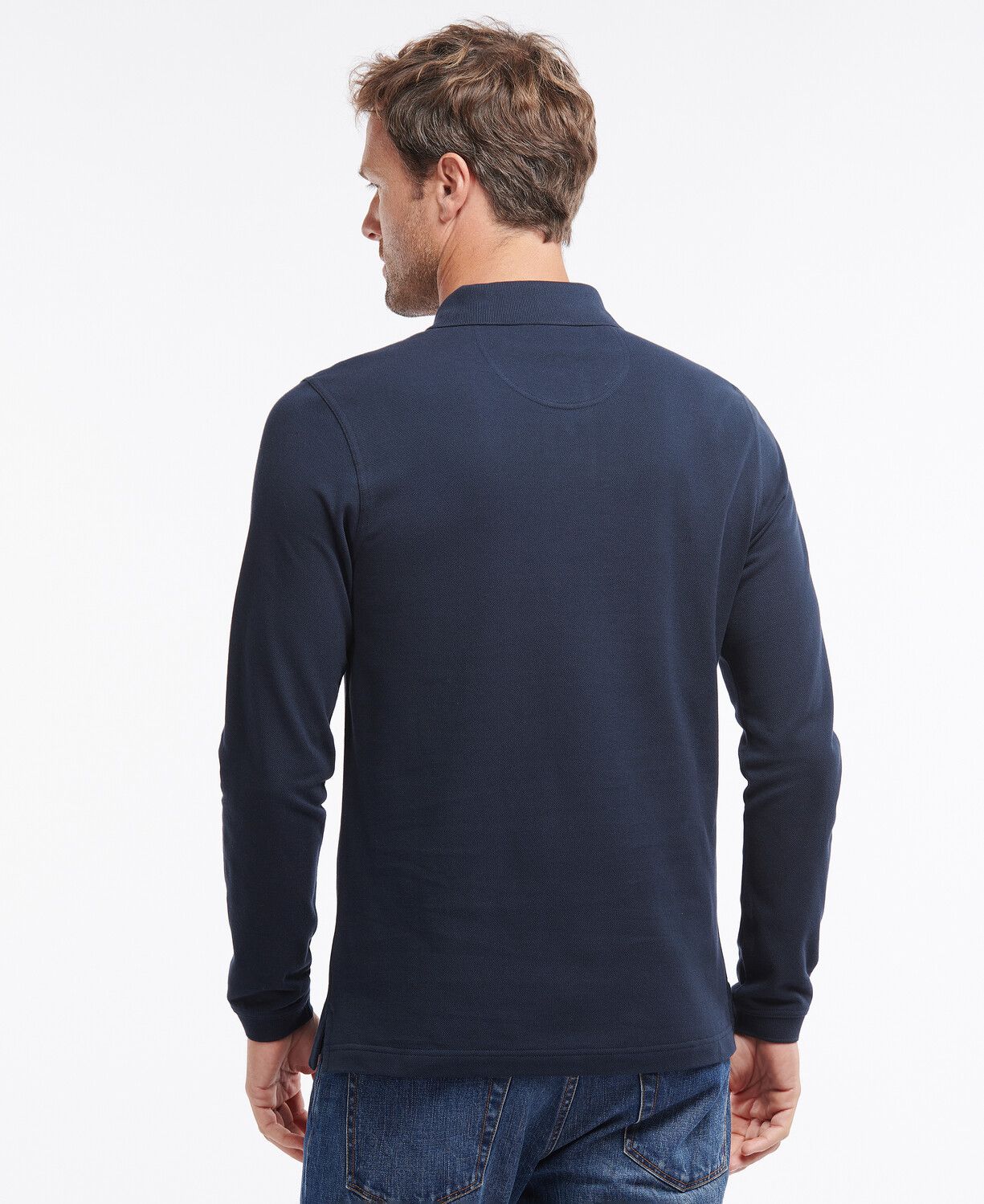 Barbour Essential Long Sleeve Polo Shirt Navy 4