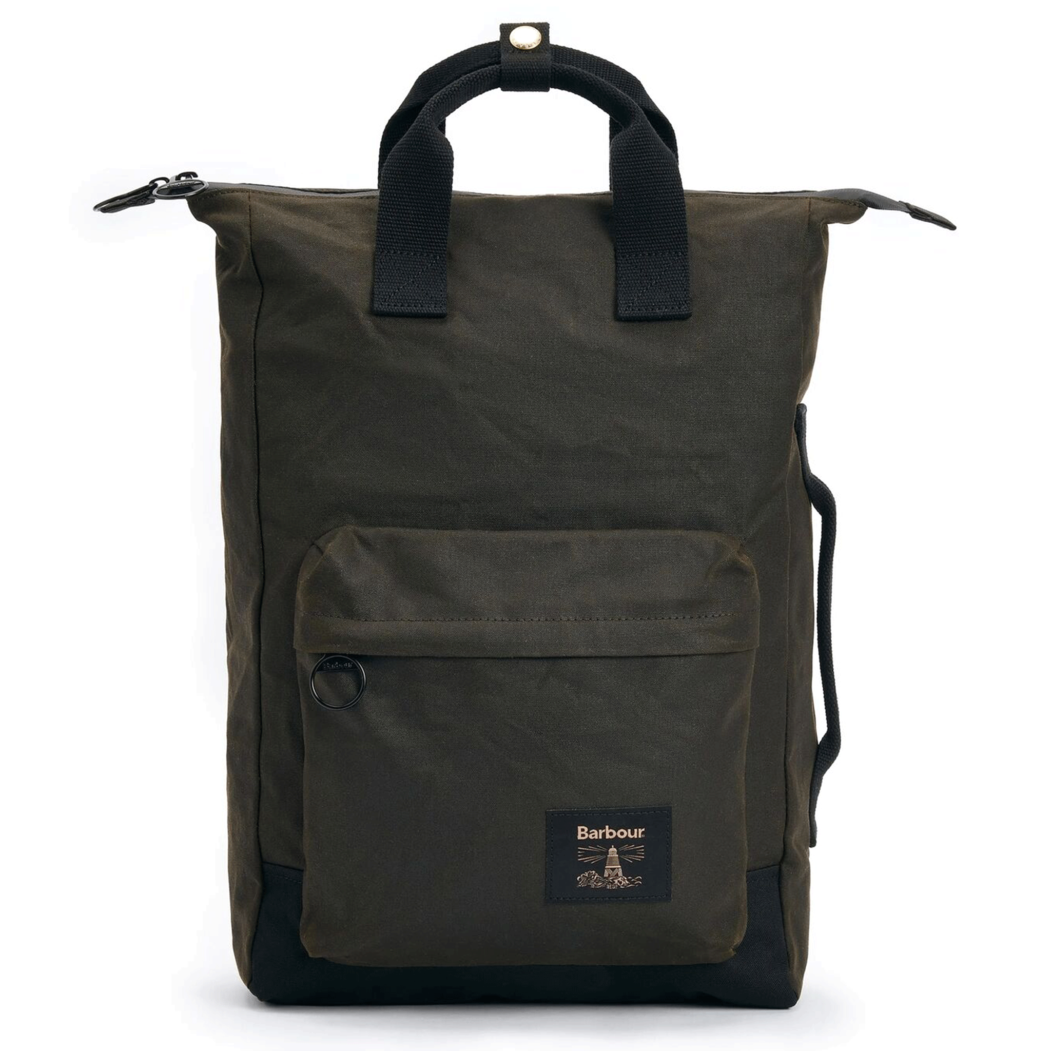 Barbour Field Waxed Backpack Olive-Black