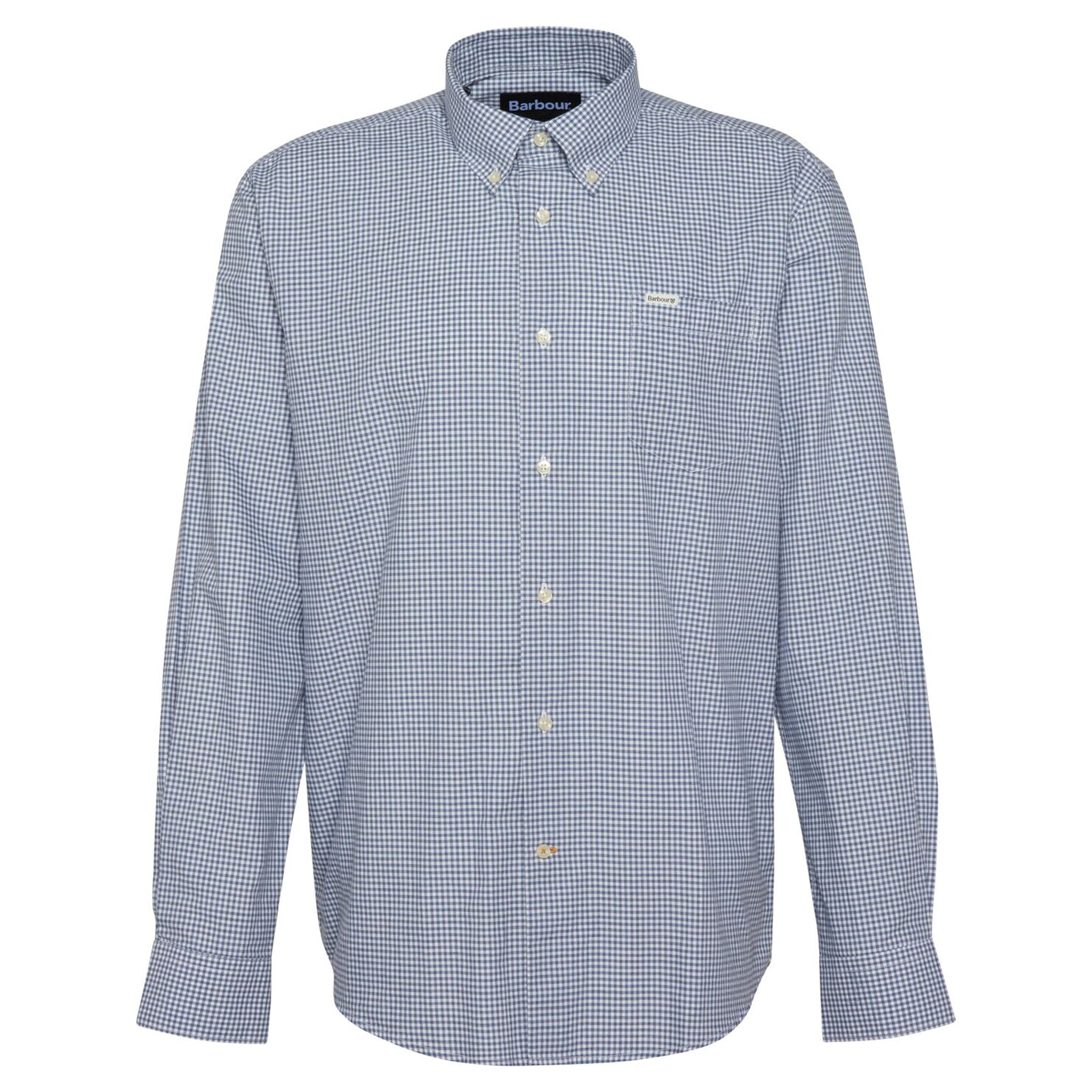 Barbour Finwell Men's Gingham Tailored Shirt Sky