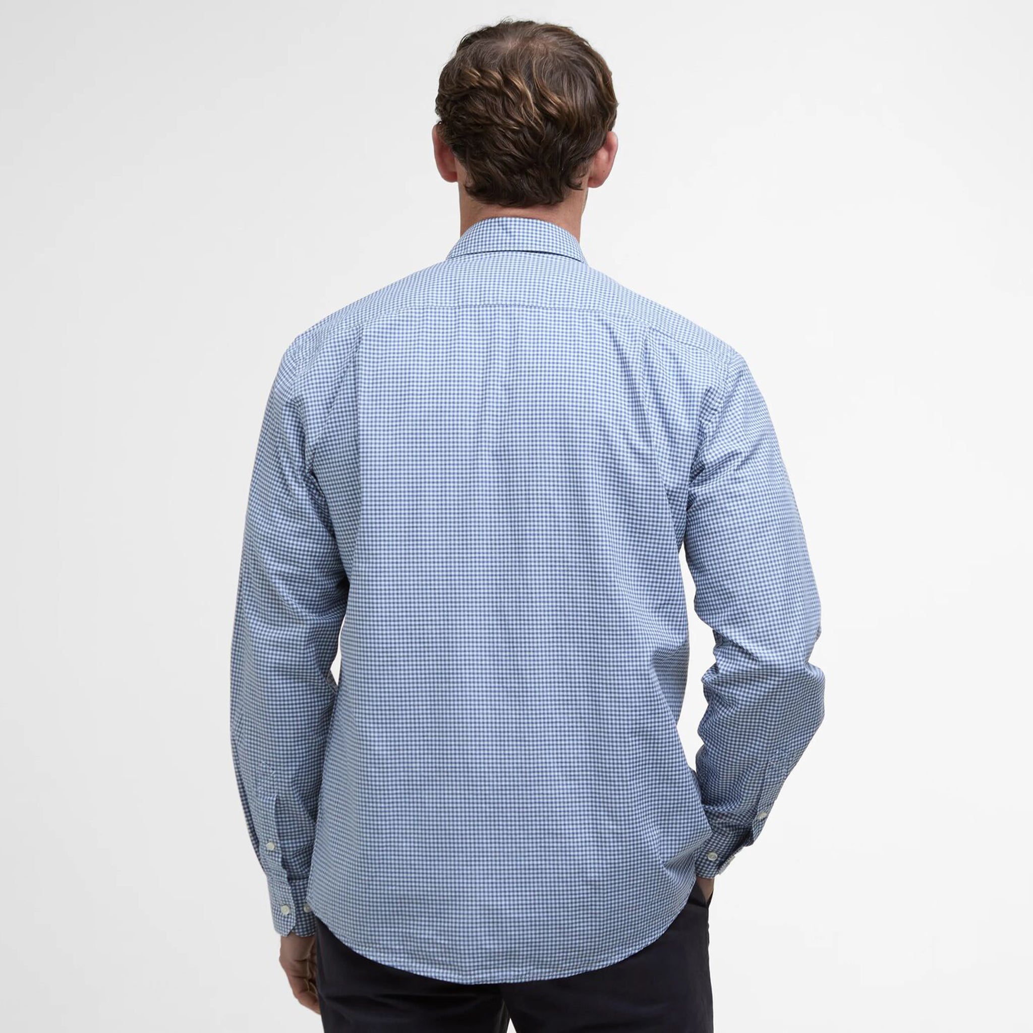 Barbour Finwell Men's Gingham Tailored Shirt Sky