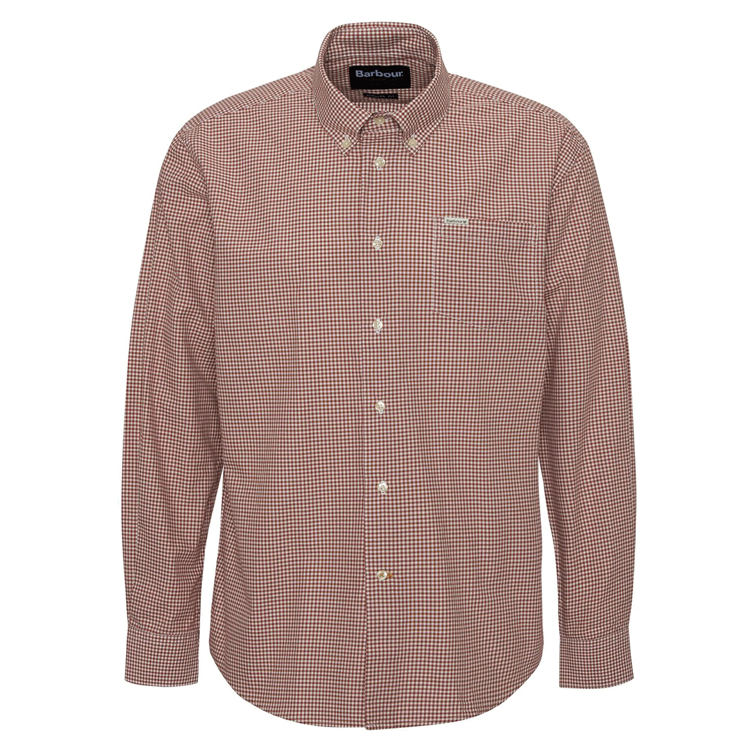 Barbour Finwell Men's Gingham Tailored Shirt Rust