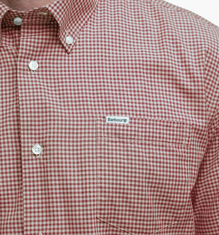 Barbour Finwell Men's Gingham Tailored Shirt Rust
