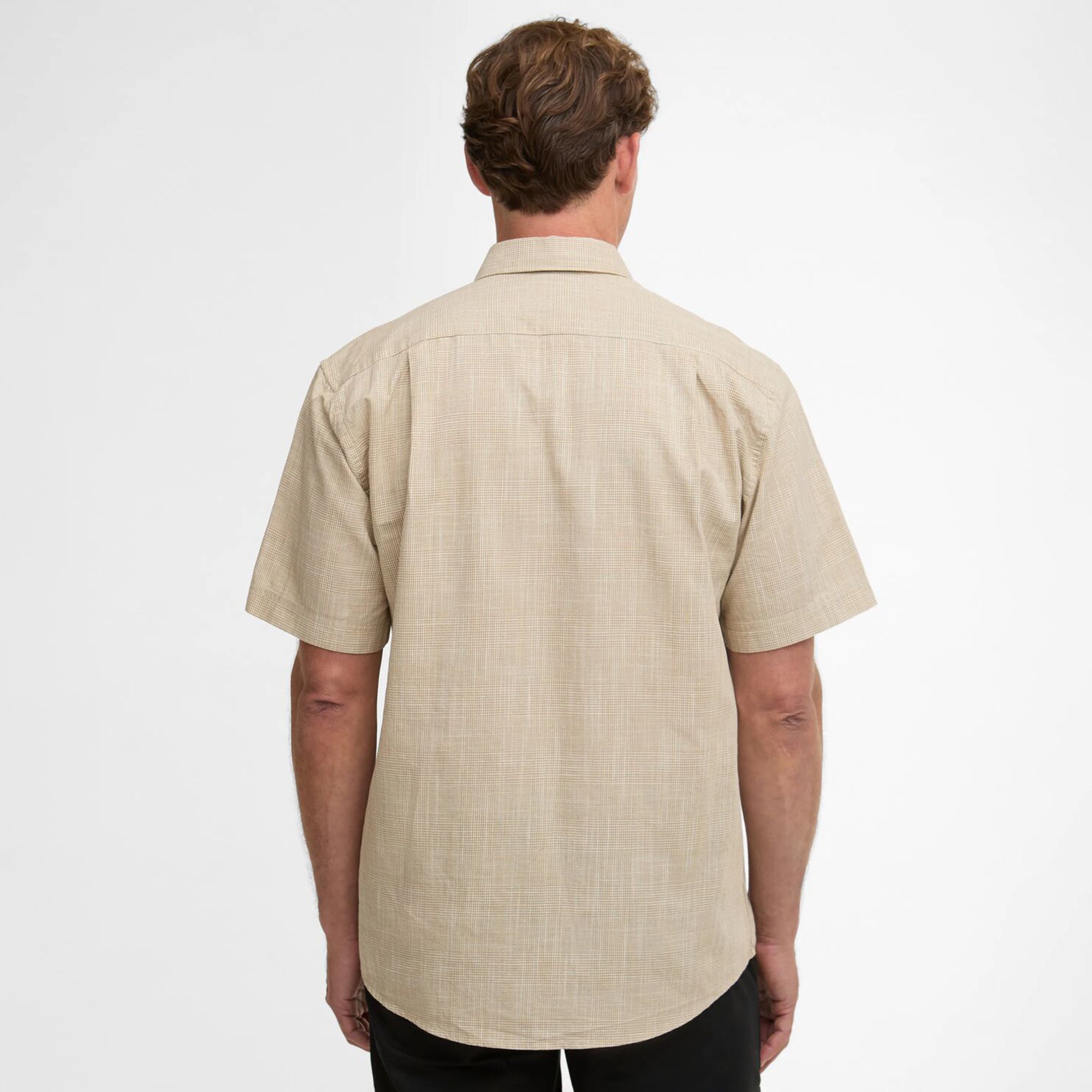 Barbour Fleming Men's Linen Blend Short Sleeved Shirt Stone