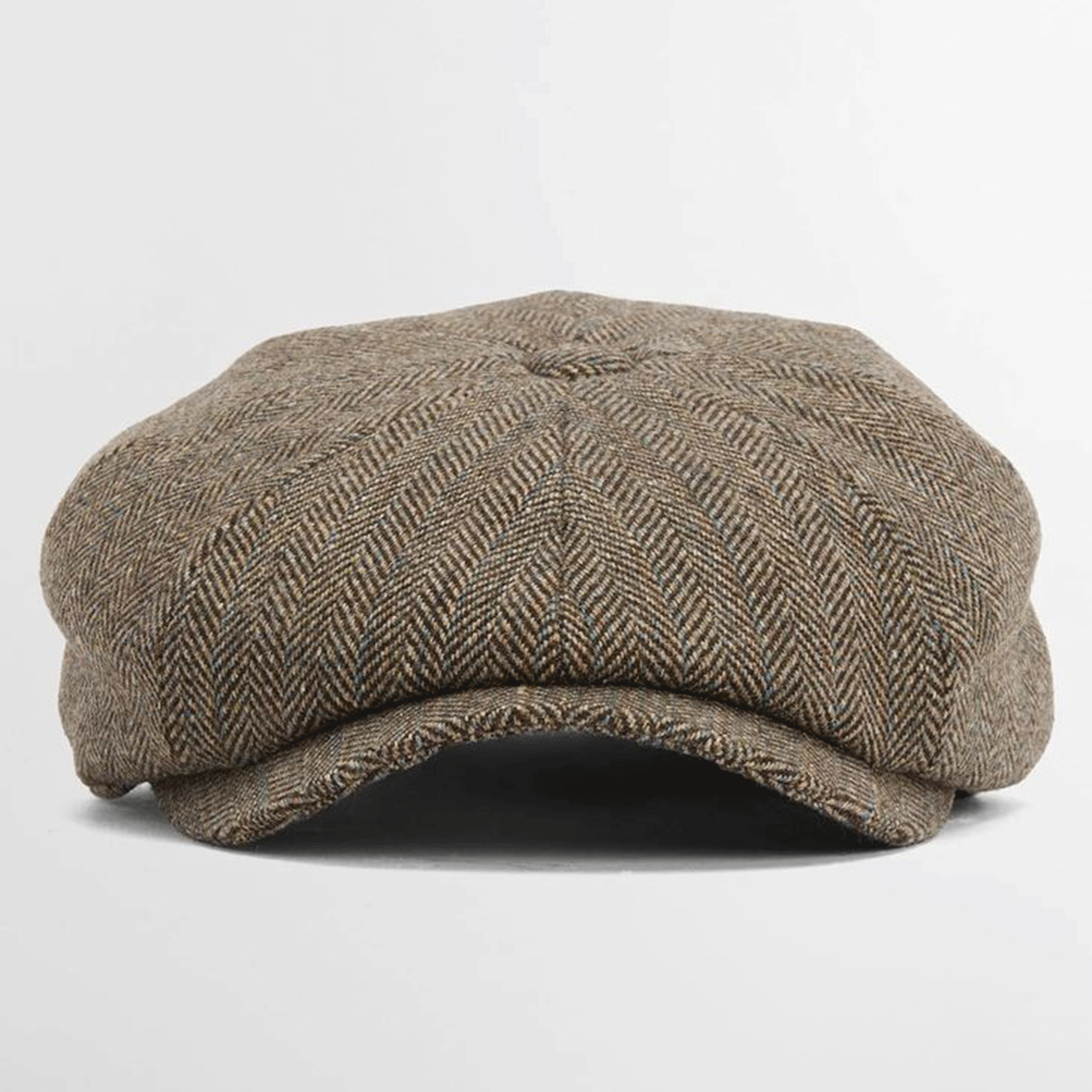 Barbour Fyne Tweed Baker Boy Cap Brown
