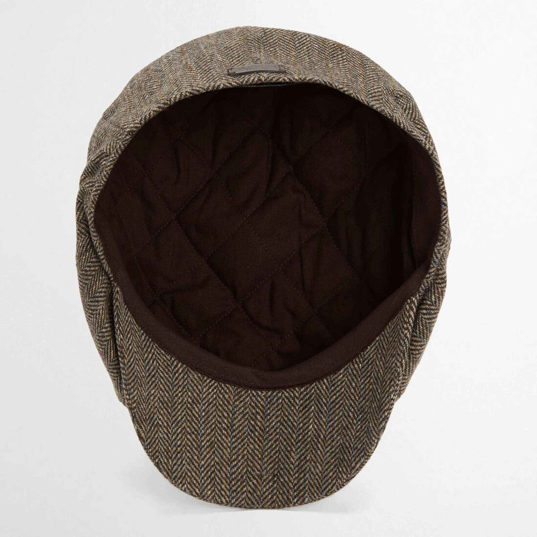Barbour Fyne Tweed Baker Boy Cap Brown