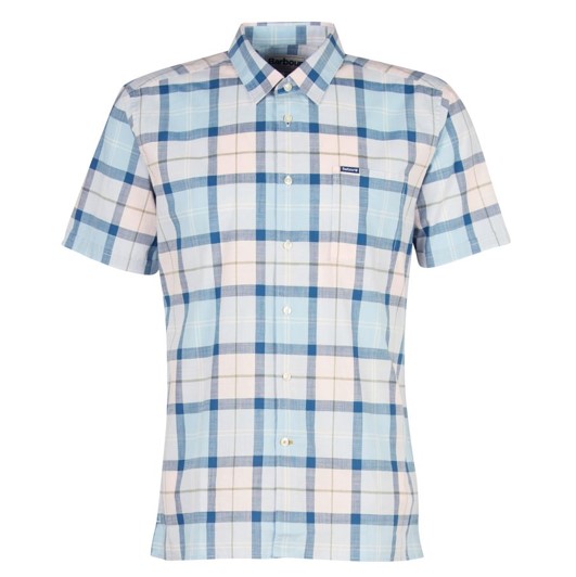 Barbour Gordon Short Sleeve Tailored Shirt Pink Salt Tartan 1