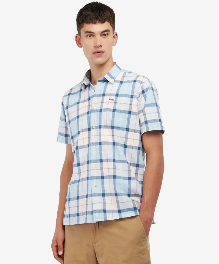 Barbour Gordon Short Sleeve Tailored Shirt Pink Salt Tartan 2