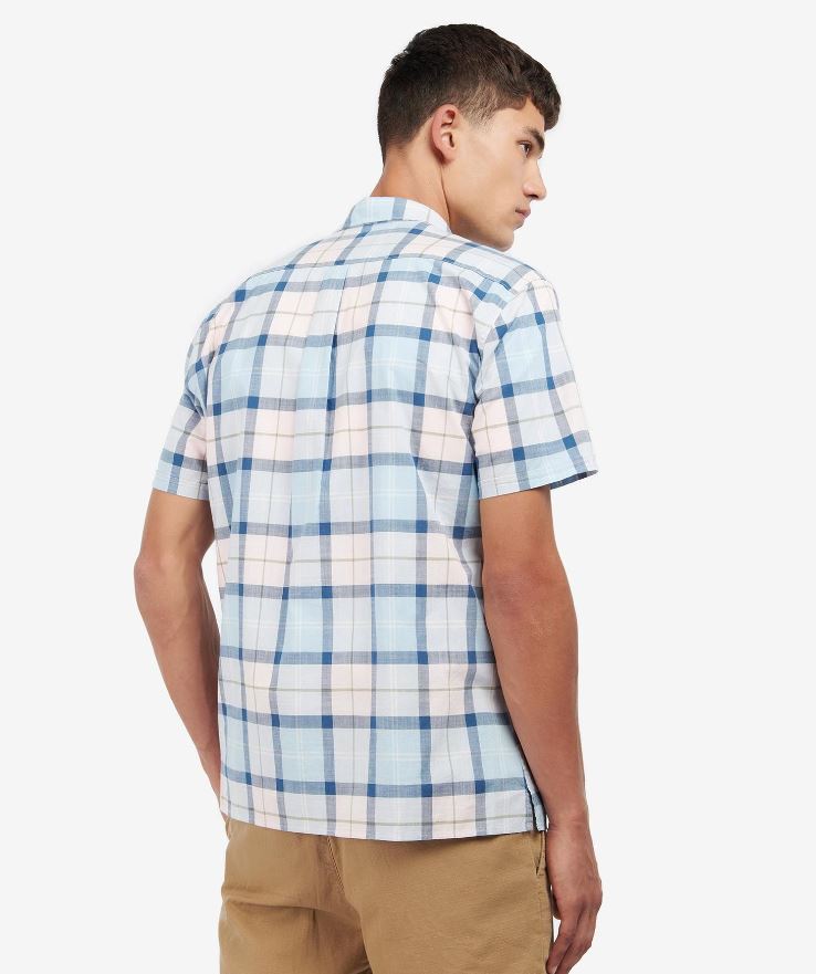 Barbour Gordon Short Sleeve Tailored Shirt Pink Salt Tartan 3
