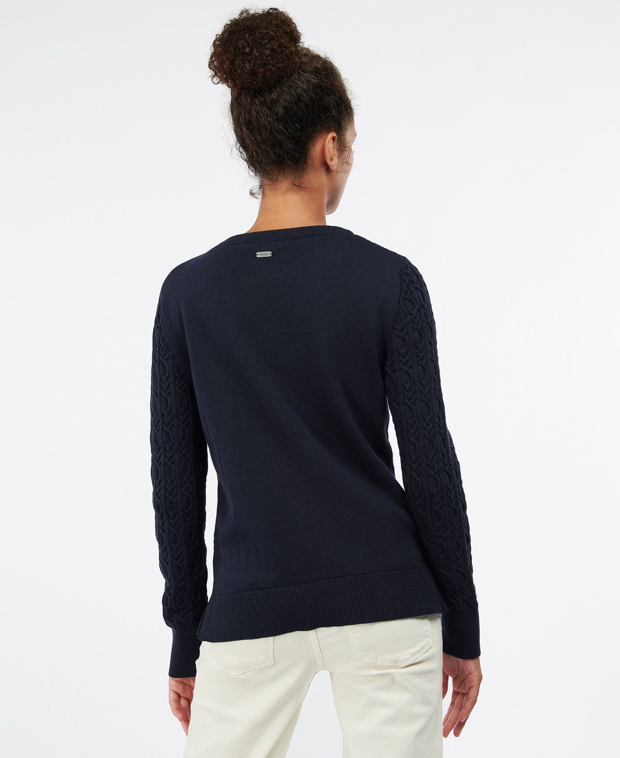 Barbour Hampton Ladies Cable Knit Jumper Navy 2