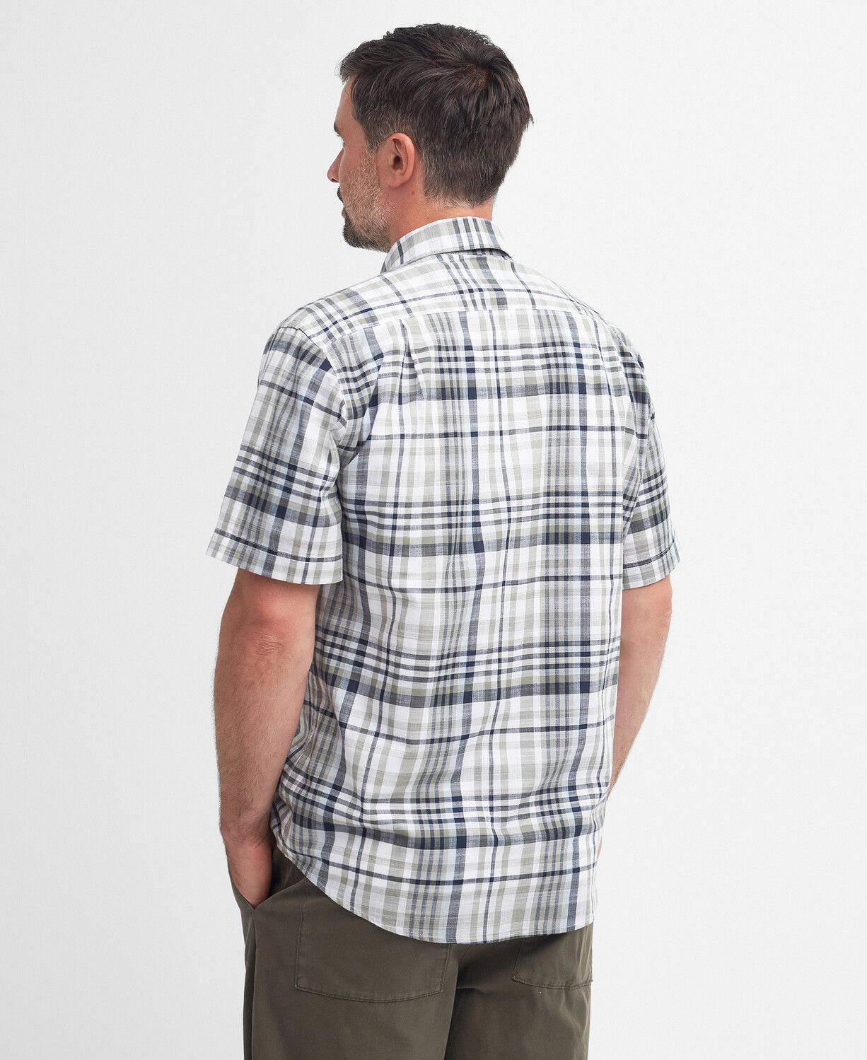 Barbour Hartley Regular Short Sleeve Checked Shirt Olive 3