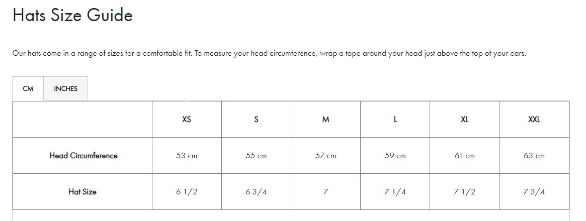 Barbour Hat Sizes 2024