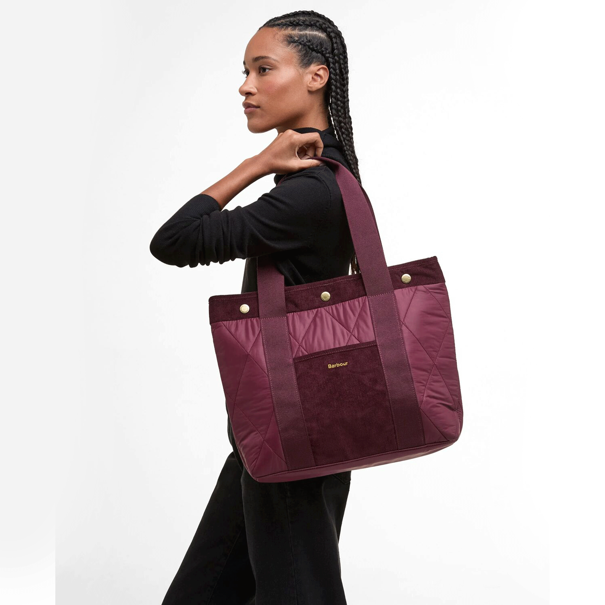 Barbour Healy Quilted Tote Bag Merlot