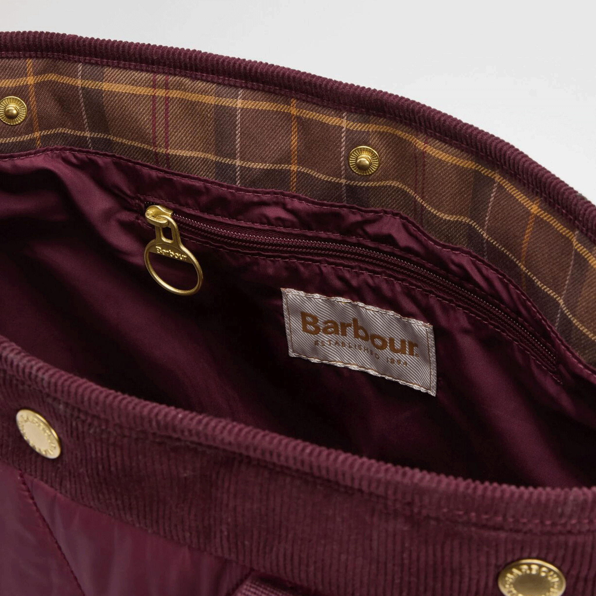 Barbour Healy Quilted Tote Bag Merlot