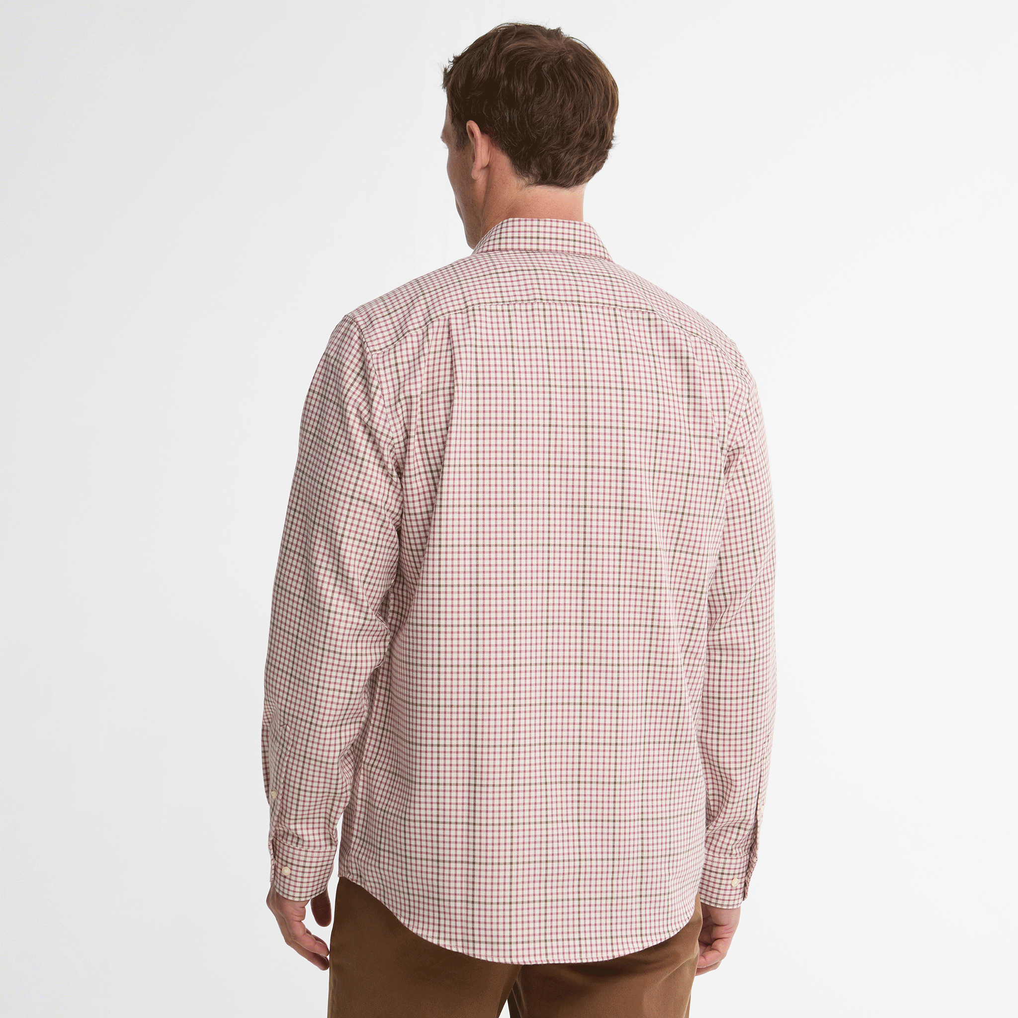 Barbour Henderson Thermo Weave Long-Sleeved Shirt Mauve Mens