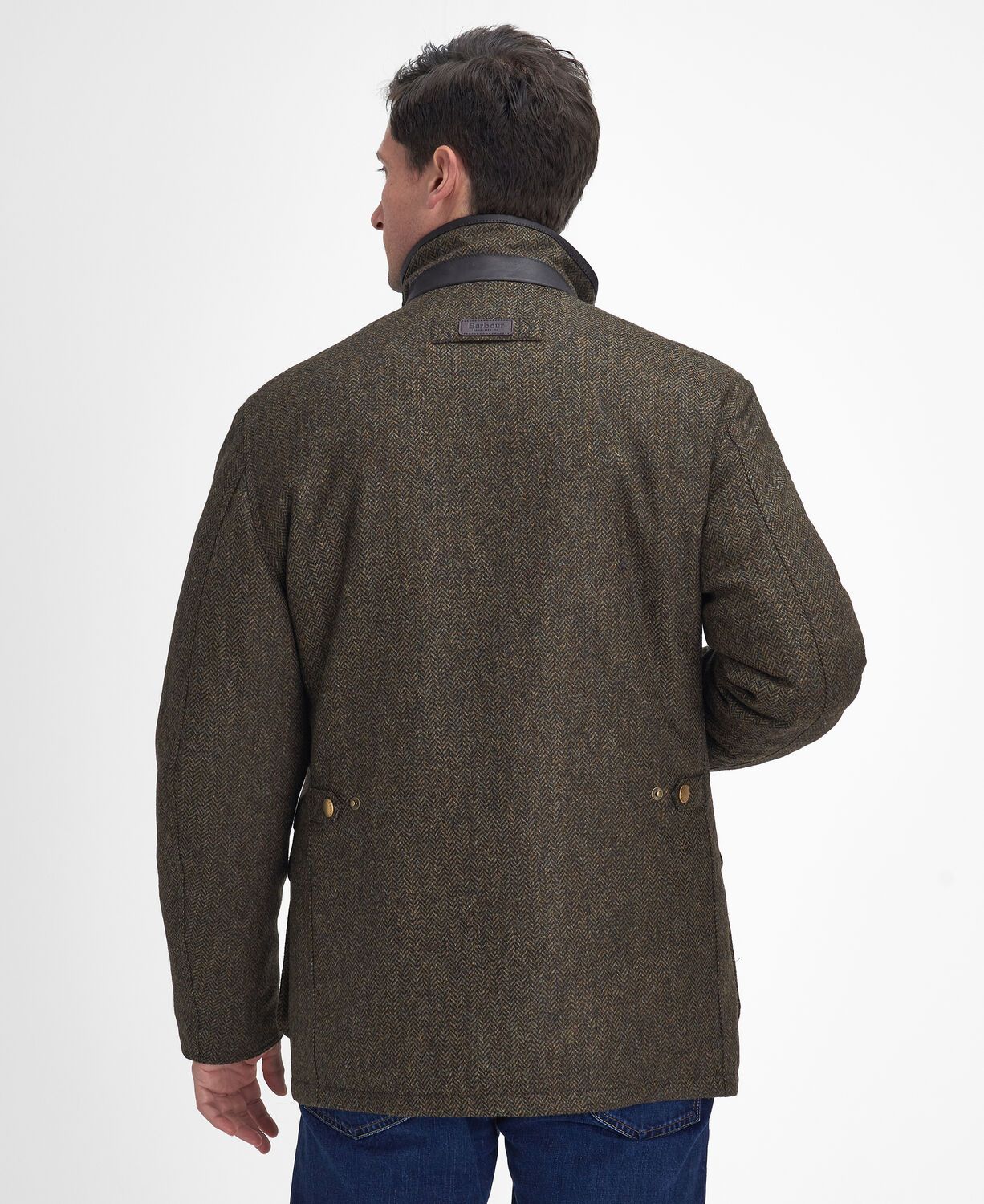 Barbour Hereford Men's Tweed Wool Jacket Olive 4