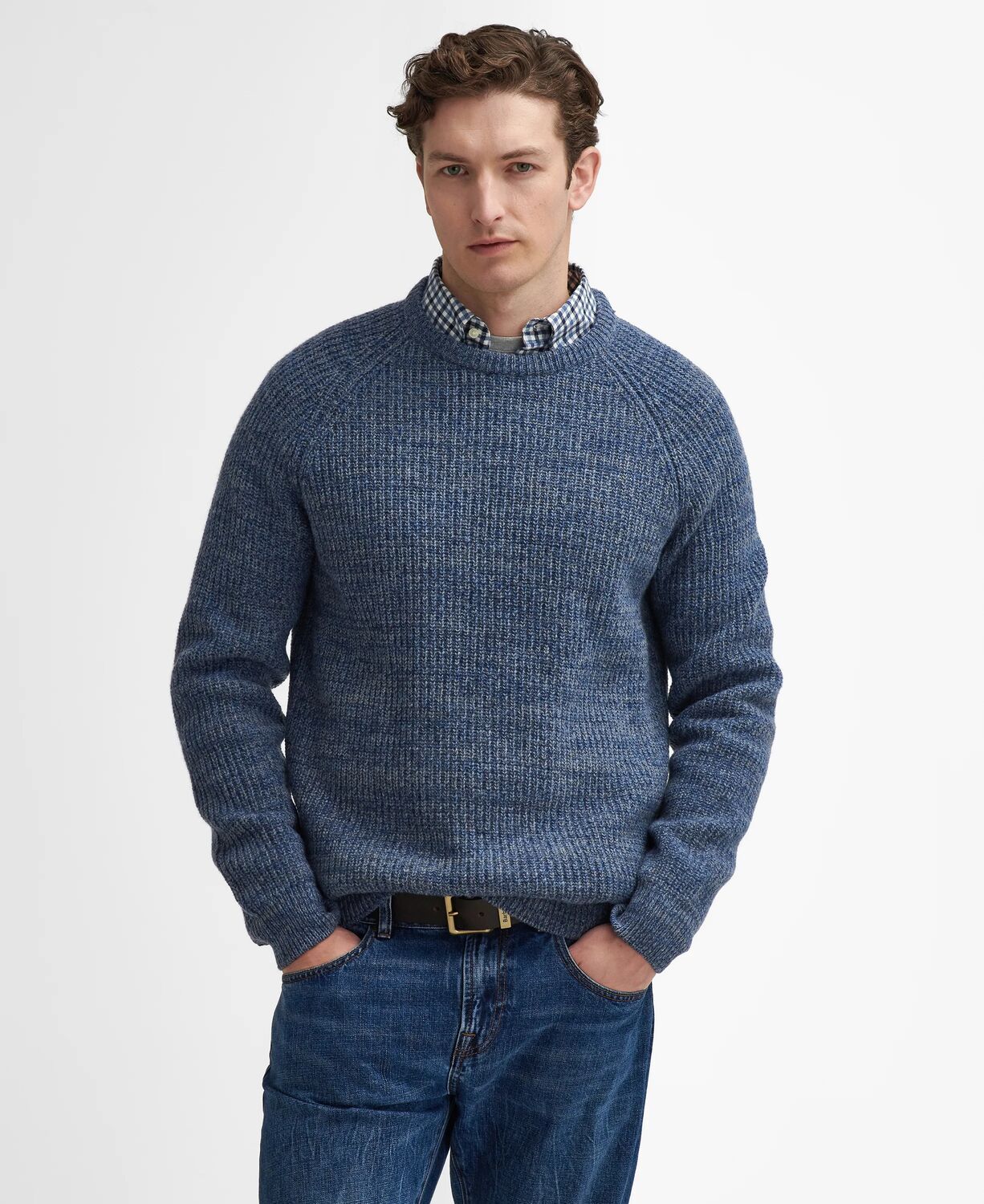 Barbour Horseford Crew Knit Jumper River Blue 5