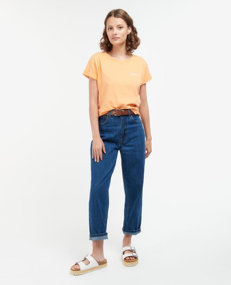 Barbour Kenmore Relaxed Fit T-Shirt Papaya 3
