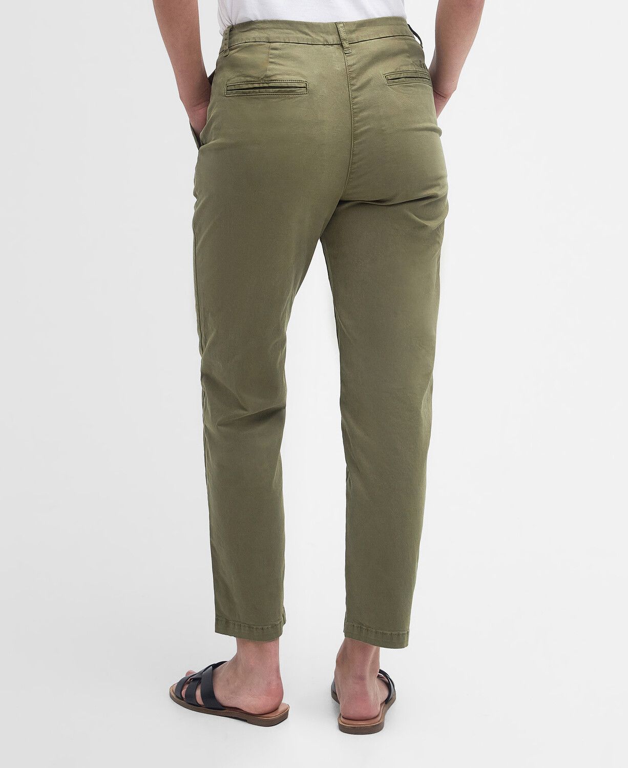 Barbour Ladies Cropped Chinos Khaki 3