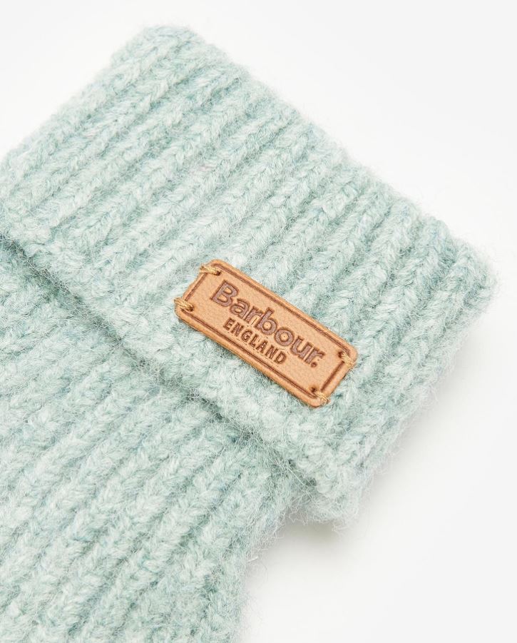 Barbour Ladies Pendle Knitted Gloves Soft Mint 2