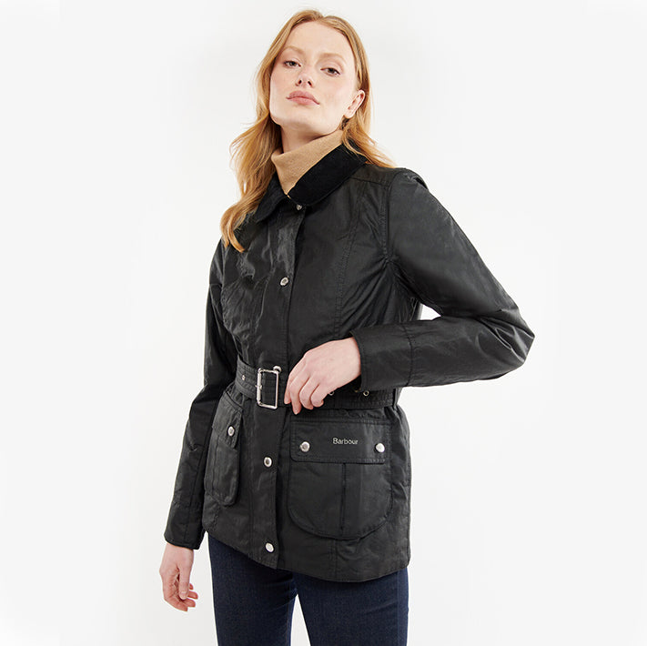 Barbour Ladies Pendula Wax Cotton Jacket Black 4
