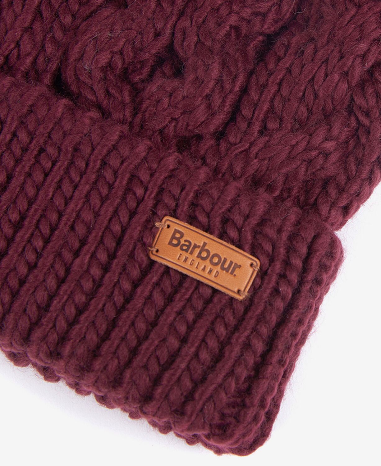 Barbour Ladies Penshaw Cable Beanie Bordeaux 3