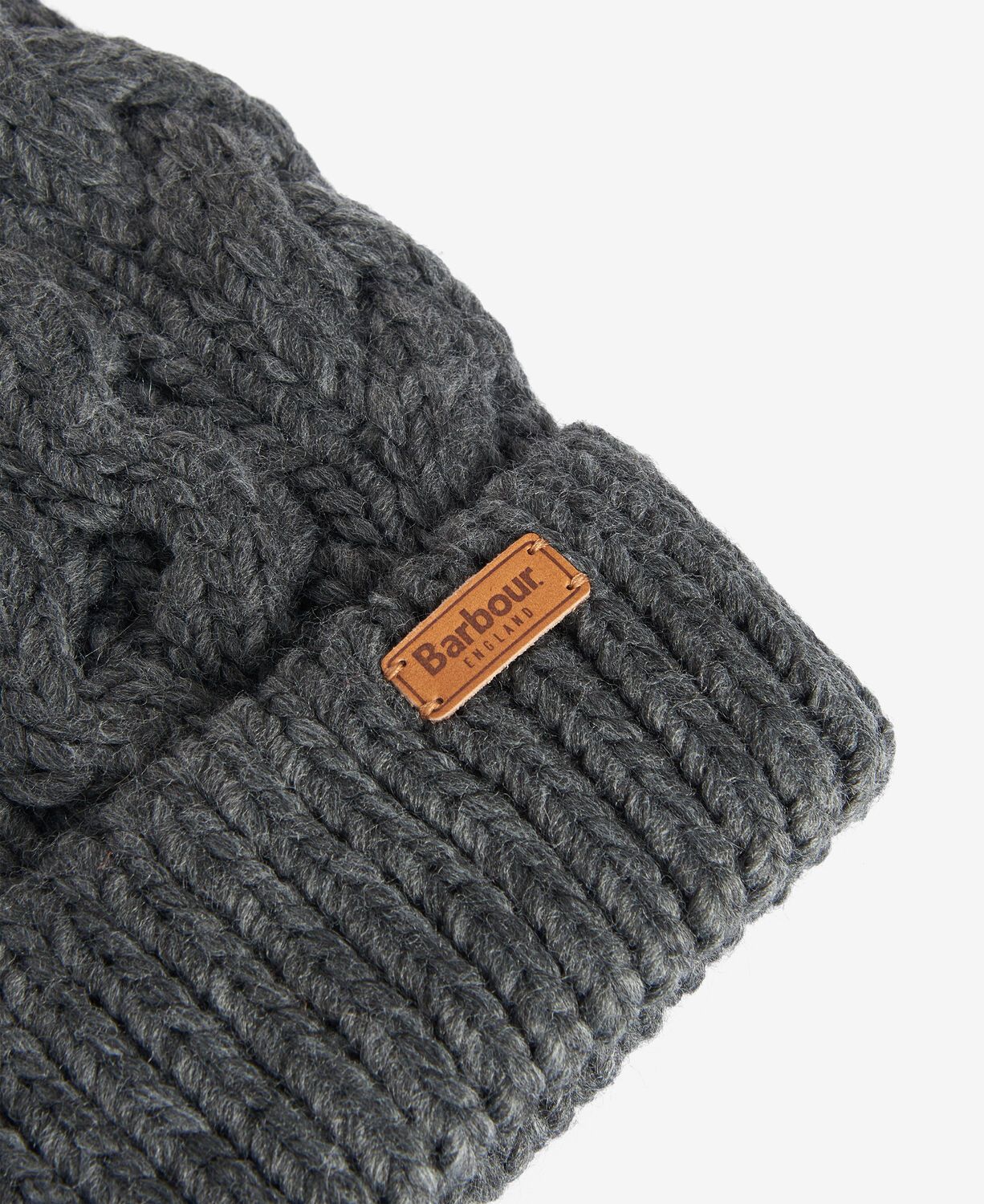 Barbour Ladies Penshaw Cable Beanie Charcoal 2