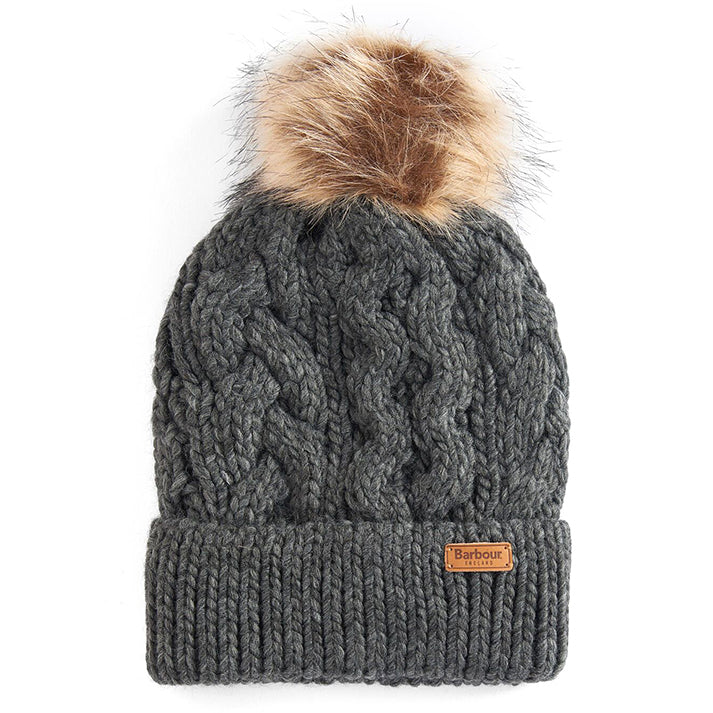 Barbour Ladies Penshaw Cable Beanie Charcoal