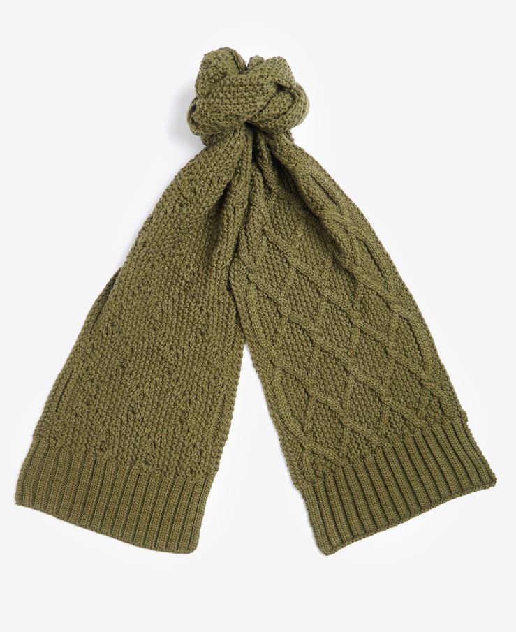 Barbour Ladies Ridley Beanie & Scarf Set Olive 4