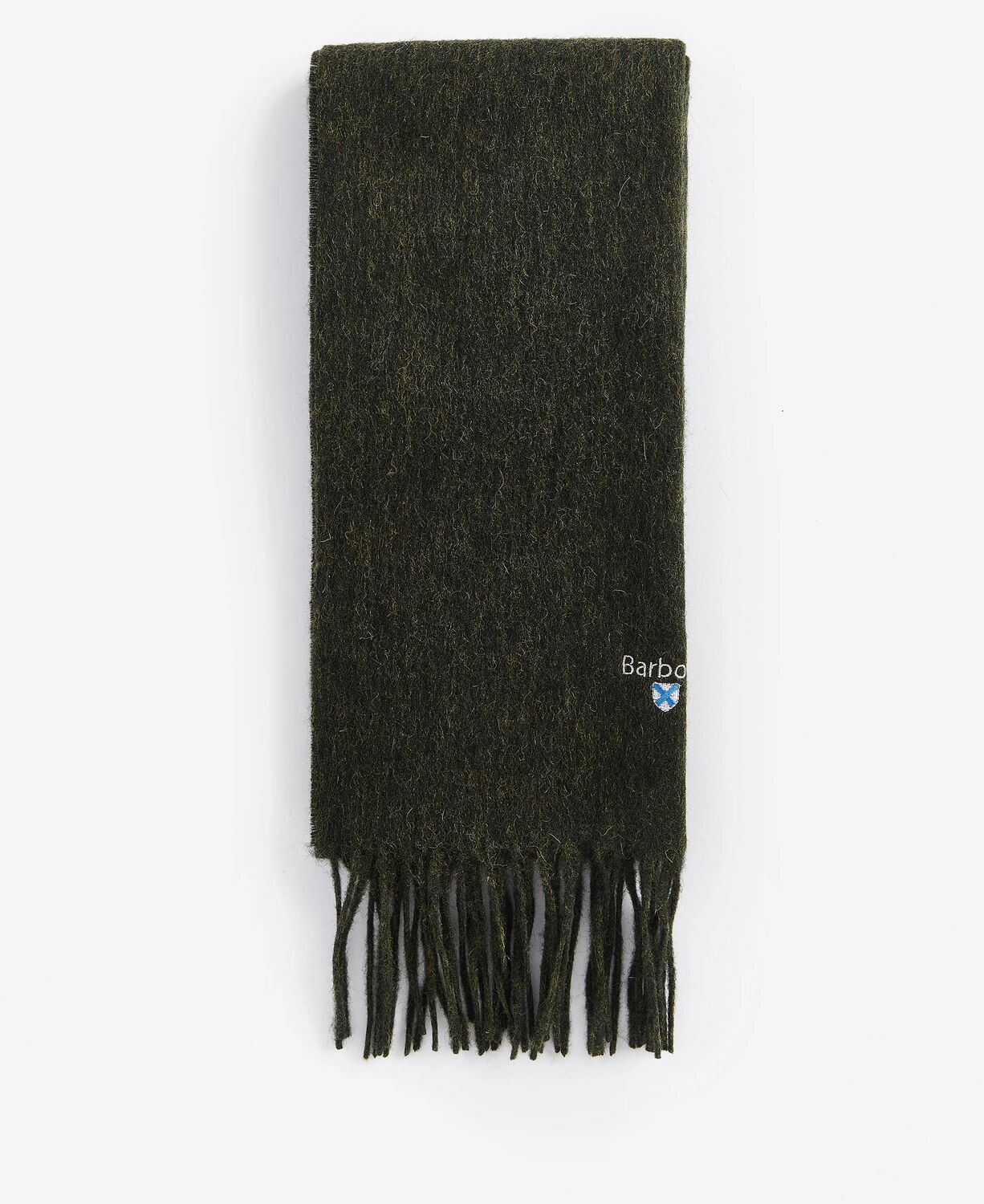 Barbour Lambswool Plain Woven Scarf Seaweed 3
