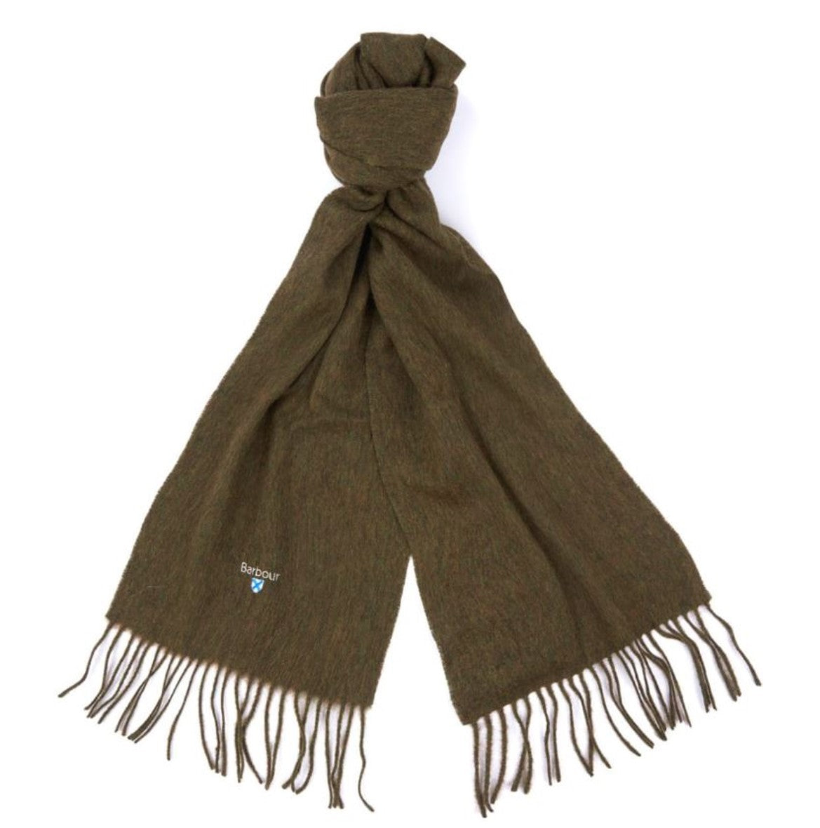 Barbour Lambswool Plain Woven Scarf Seaweed 4