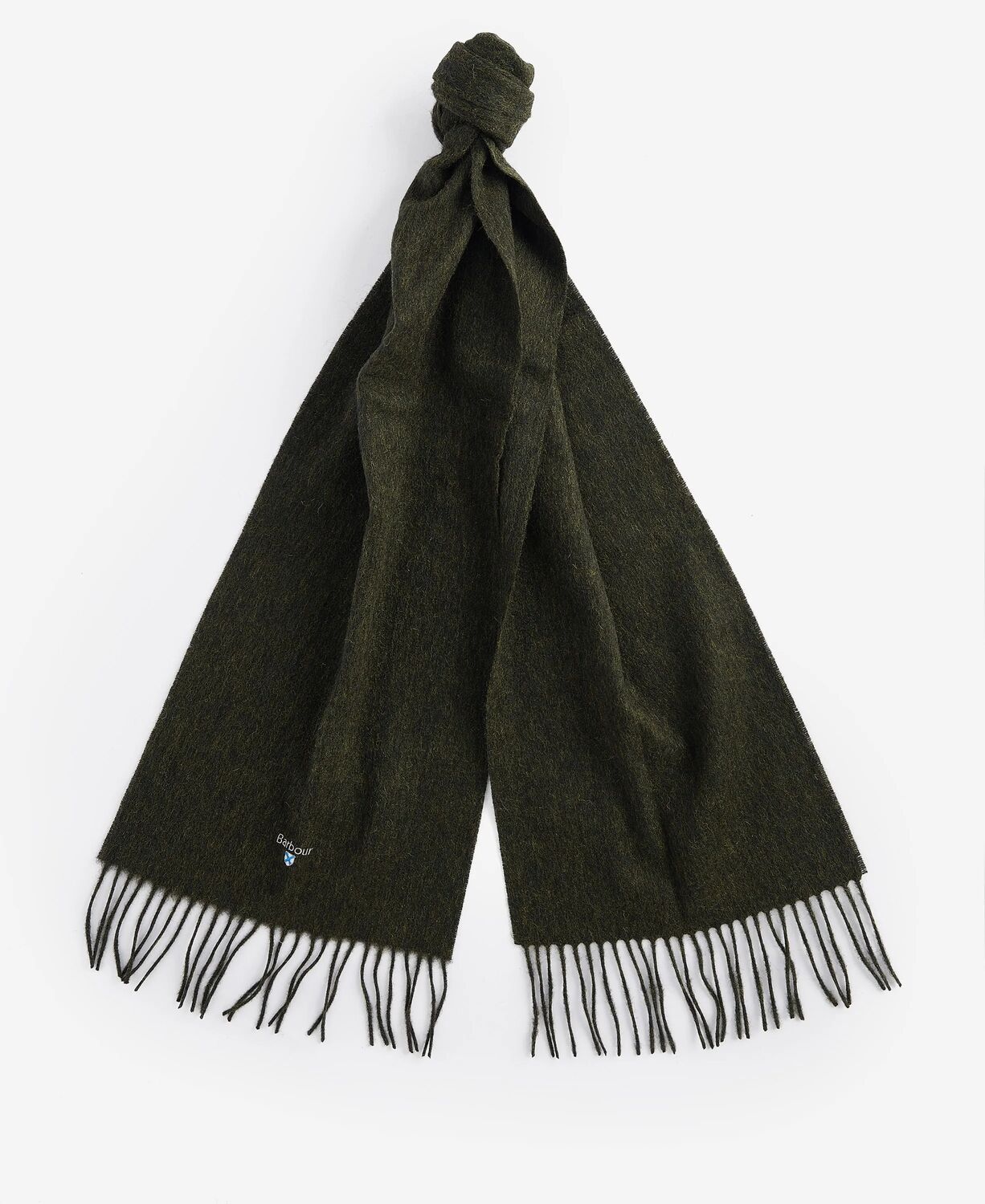 Barbour Lambswool Plain Woven Scarf Seaweed