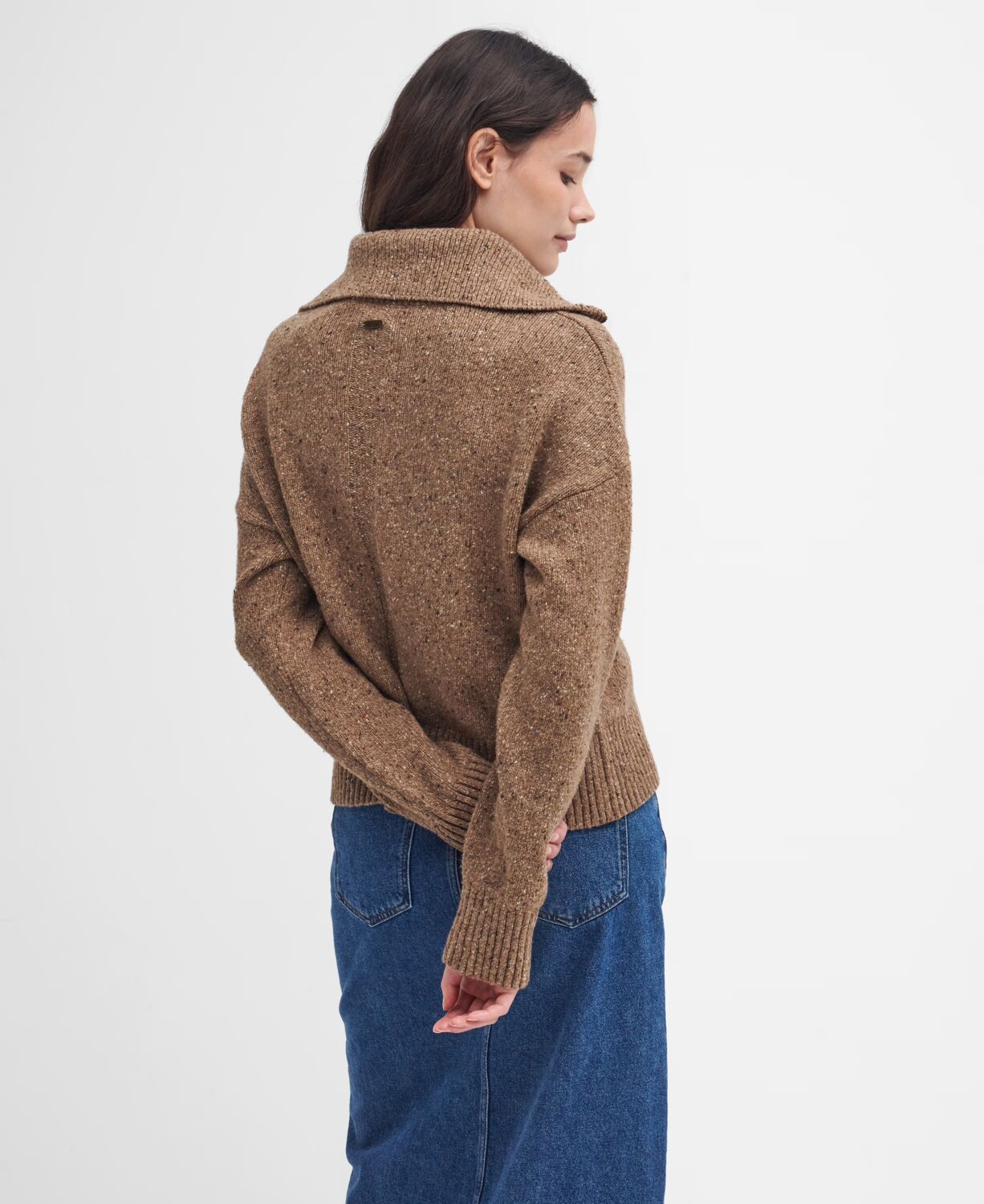 Barbour Lavensdale Ladies Half Zip Jumper Honey 6