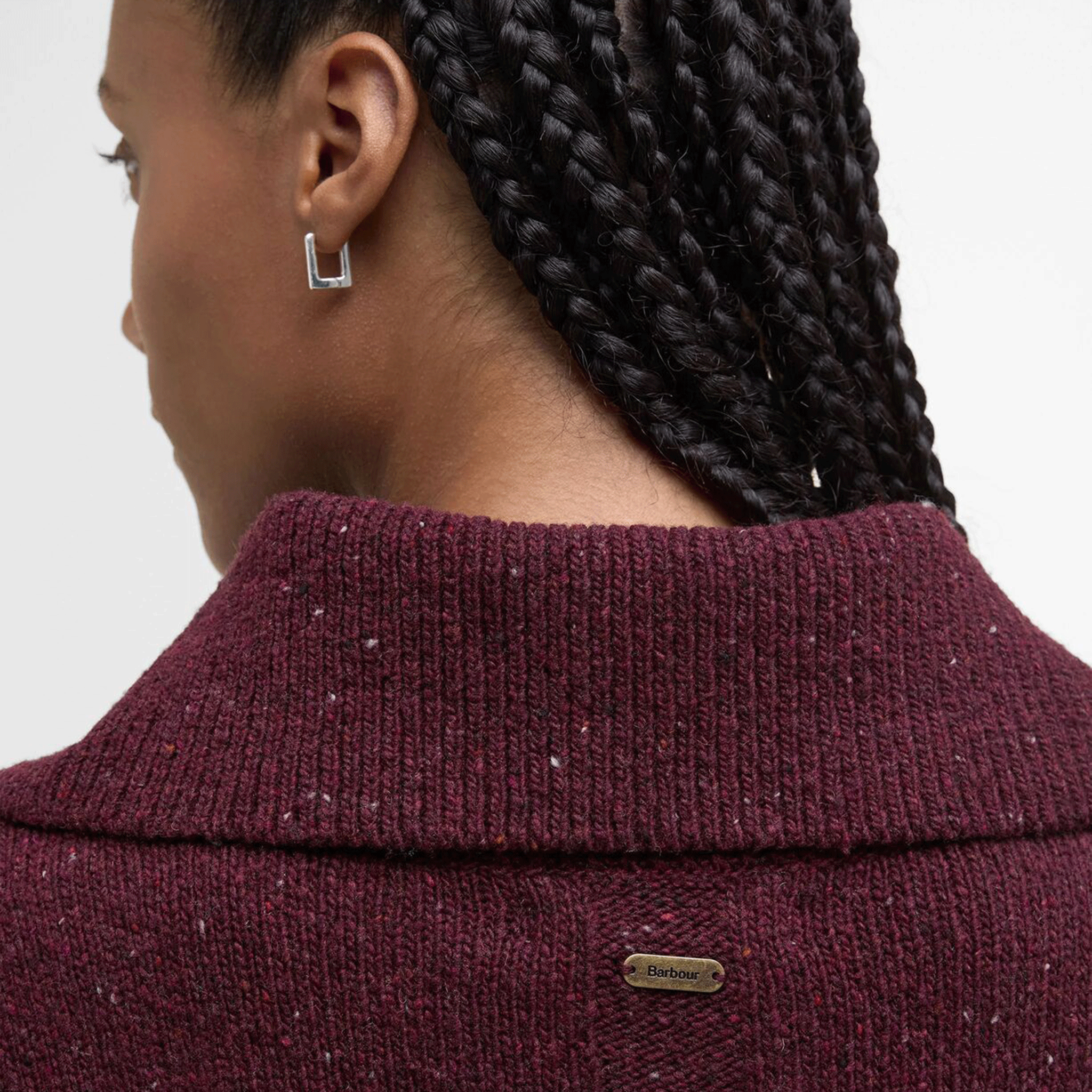 Barbour Lavensdale Women's Half Zip Jumper Black Cherry