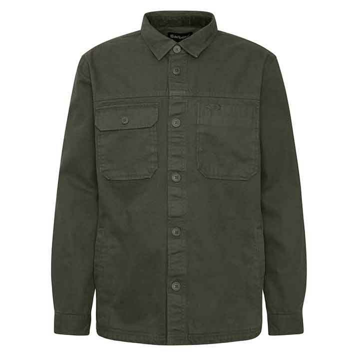 Barbour Lingfield Men's Canvas Overshirt Fern
