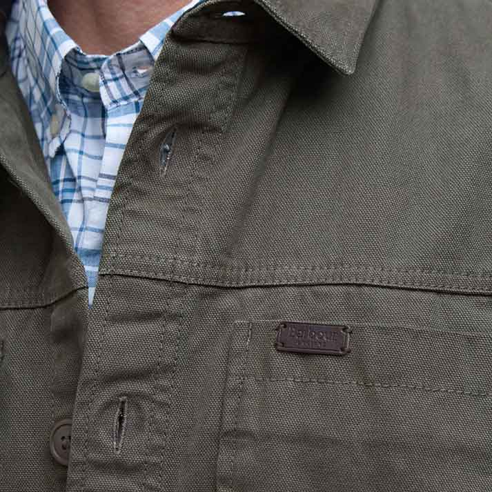 Barbour Lingfield Men's Canvas Overshirt Fern
