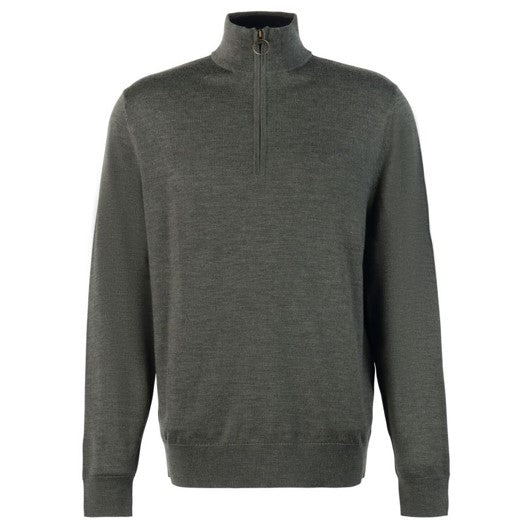 Barbour Loyton Merino Half Zip Sweater Olive Marl 1