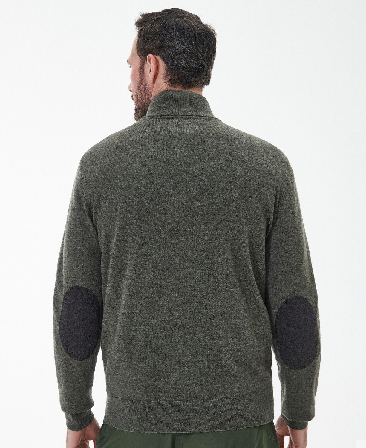 Barbour Loyton Merino Half Zip Sweater Olive Marl 4