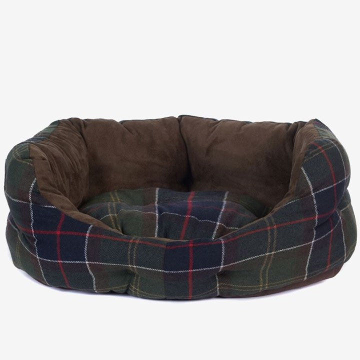 Barbour Luxury Waxed Cotton Quilted Dog Bed Classic Tartan 1