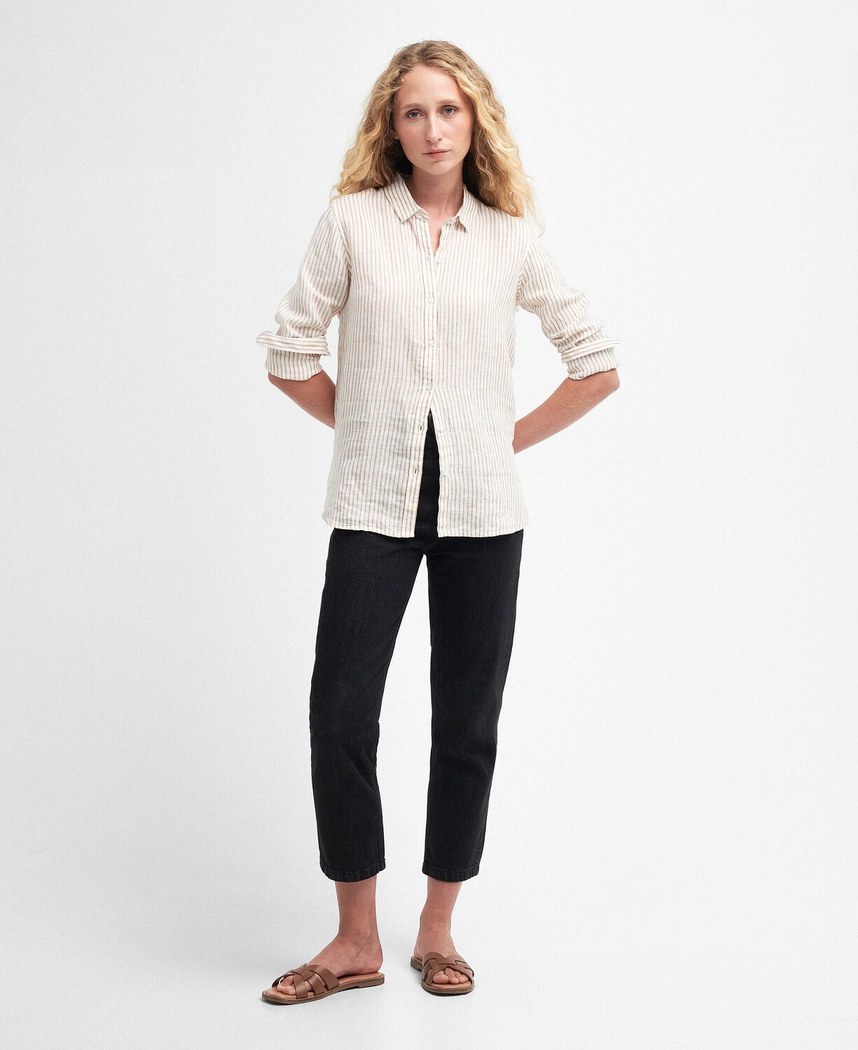 Barbour Marine Ladies Relaxed Shirt Tannin Stripe 6