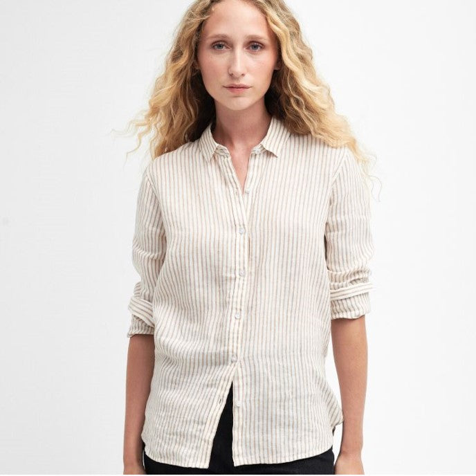 Barbour Marine Ladies Relaxed Shirt Tannin Stripe 8