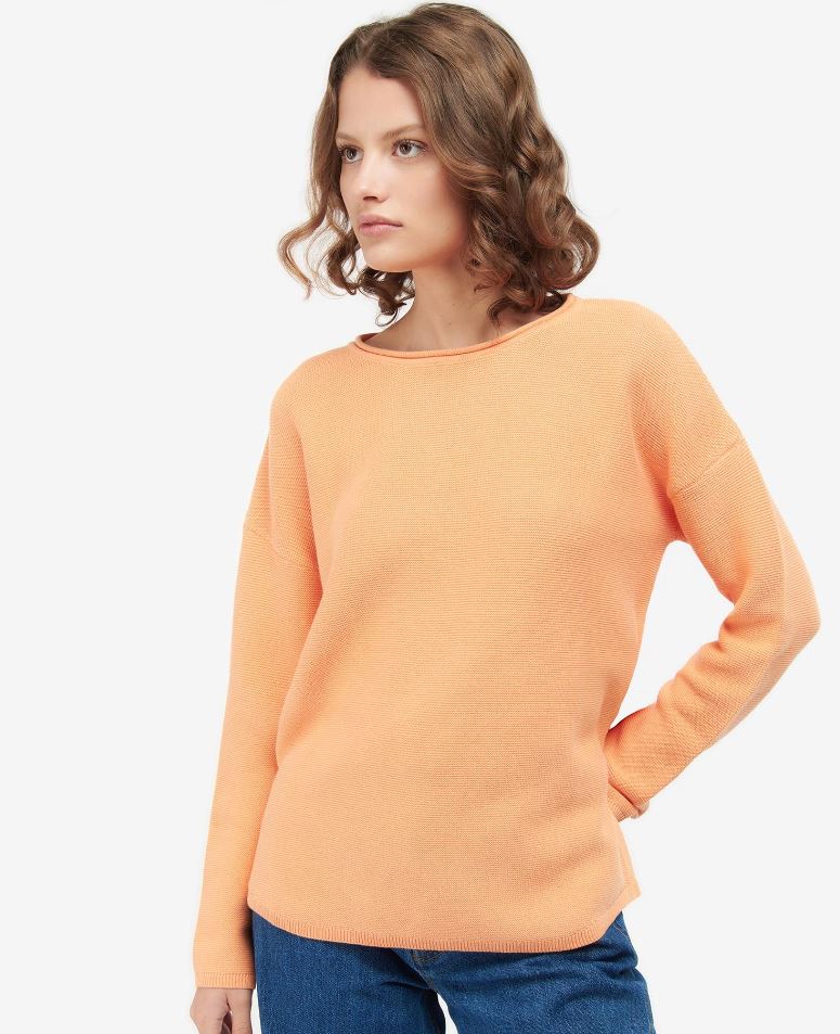Barbour Mariner Ladies Knitted Jumper Papaya 2