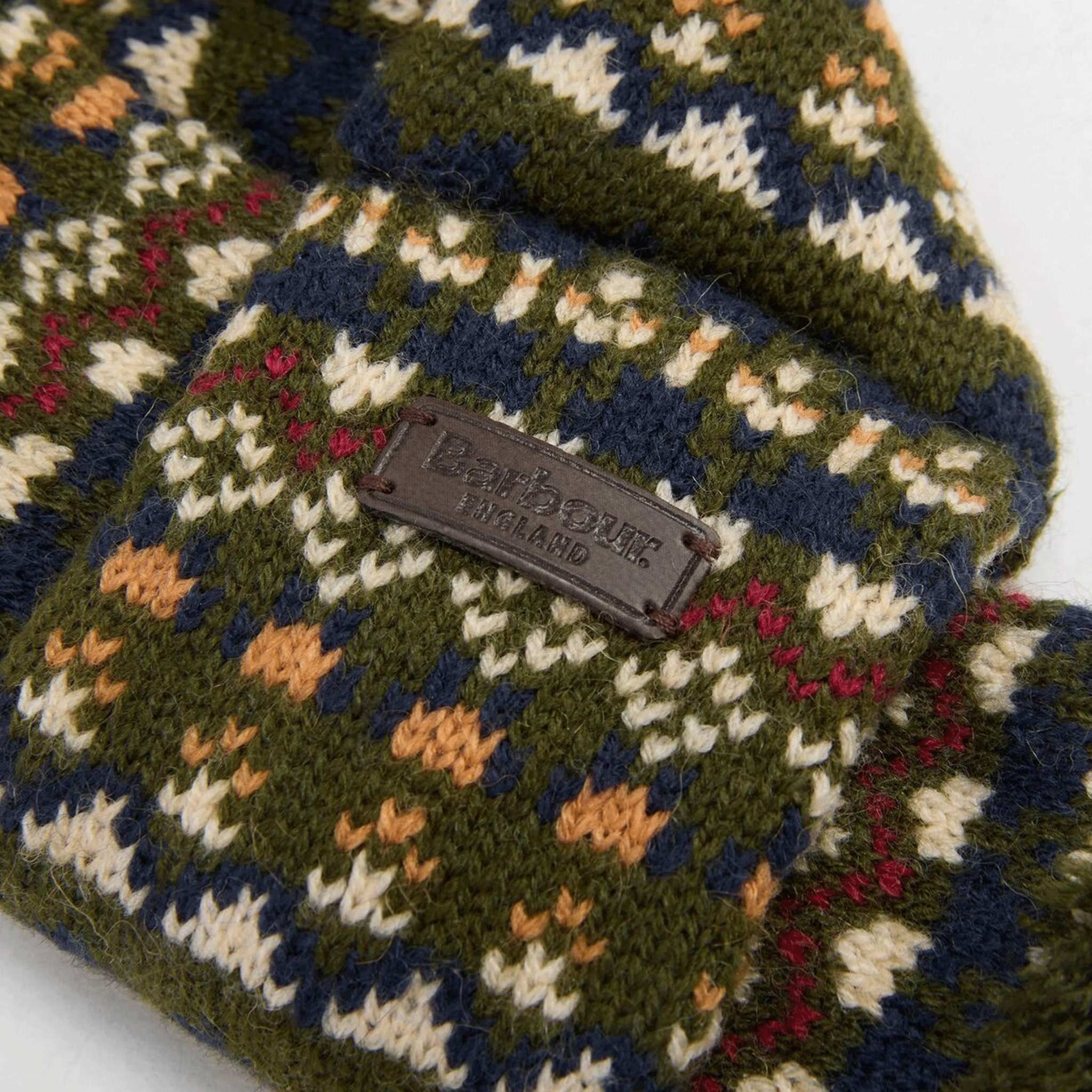 Barbour Marlow Fair Isle Dog Scarf Olive
