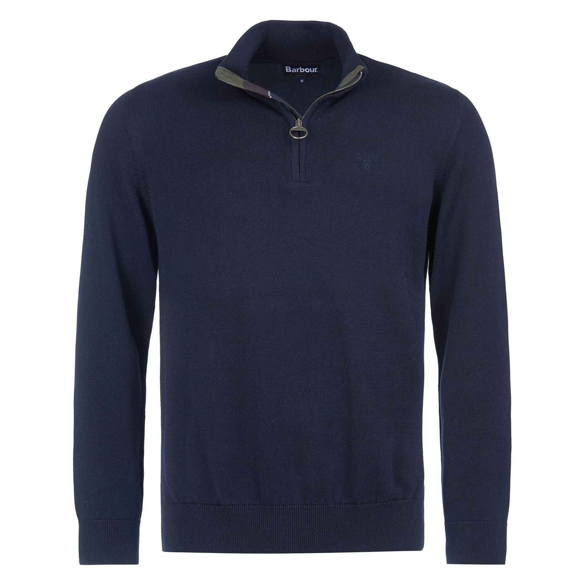 Barbour Men's Cotton Half Zip Jumper Navy