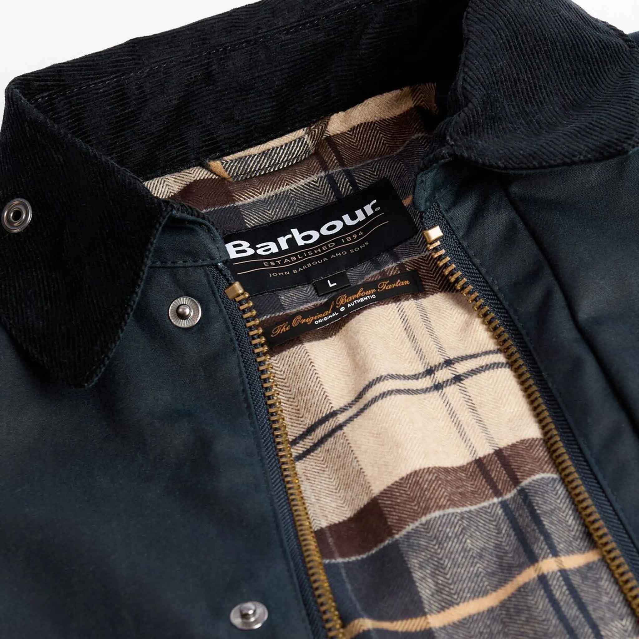 Barbour Men's Country Wax Mac Jacket Navy