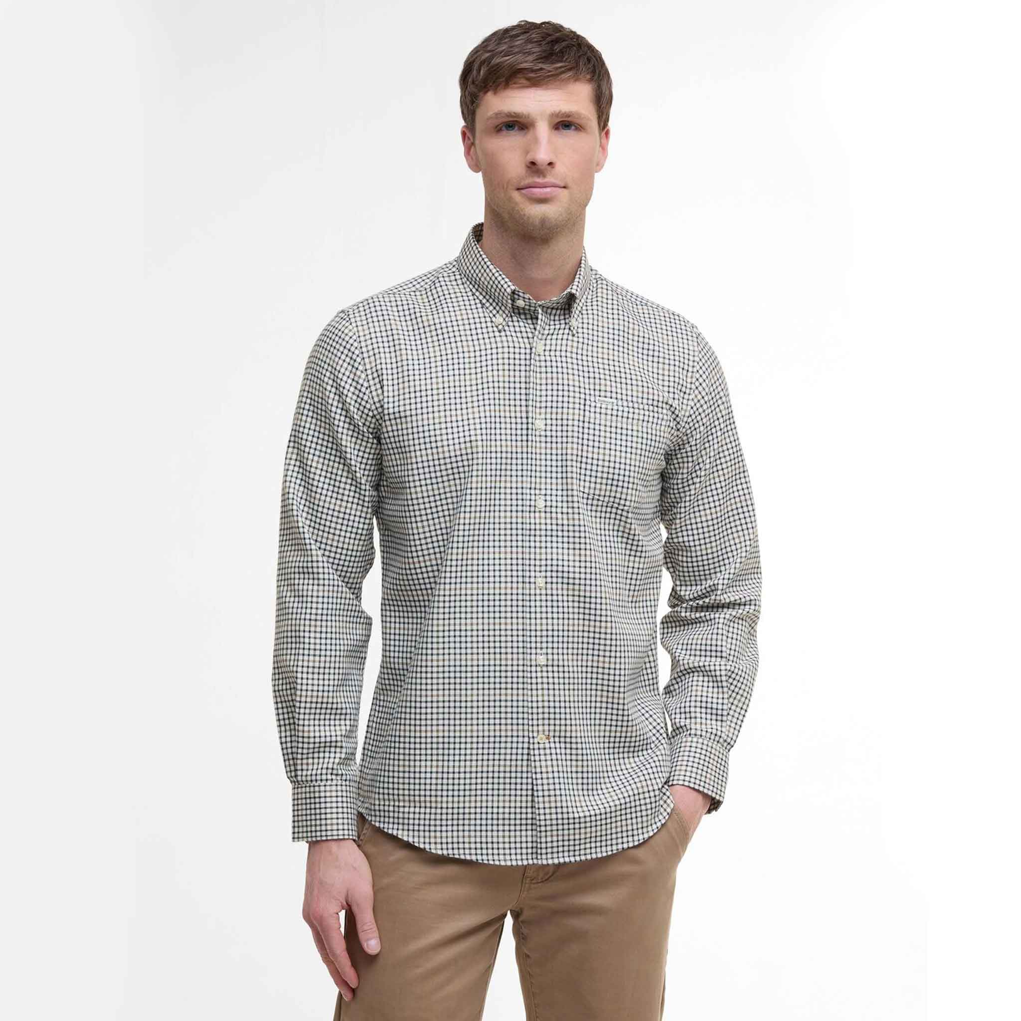 Barbour Men's Henderson Thermo Weave Shirt Whisper Classic White