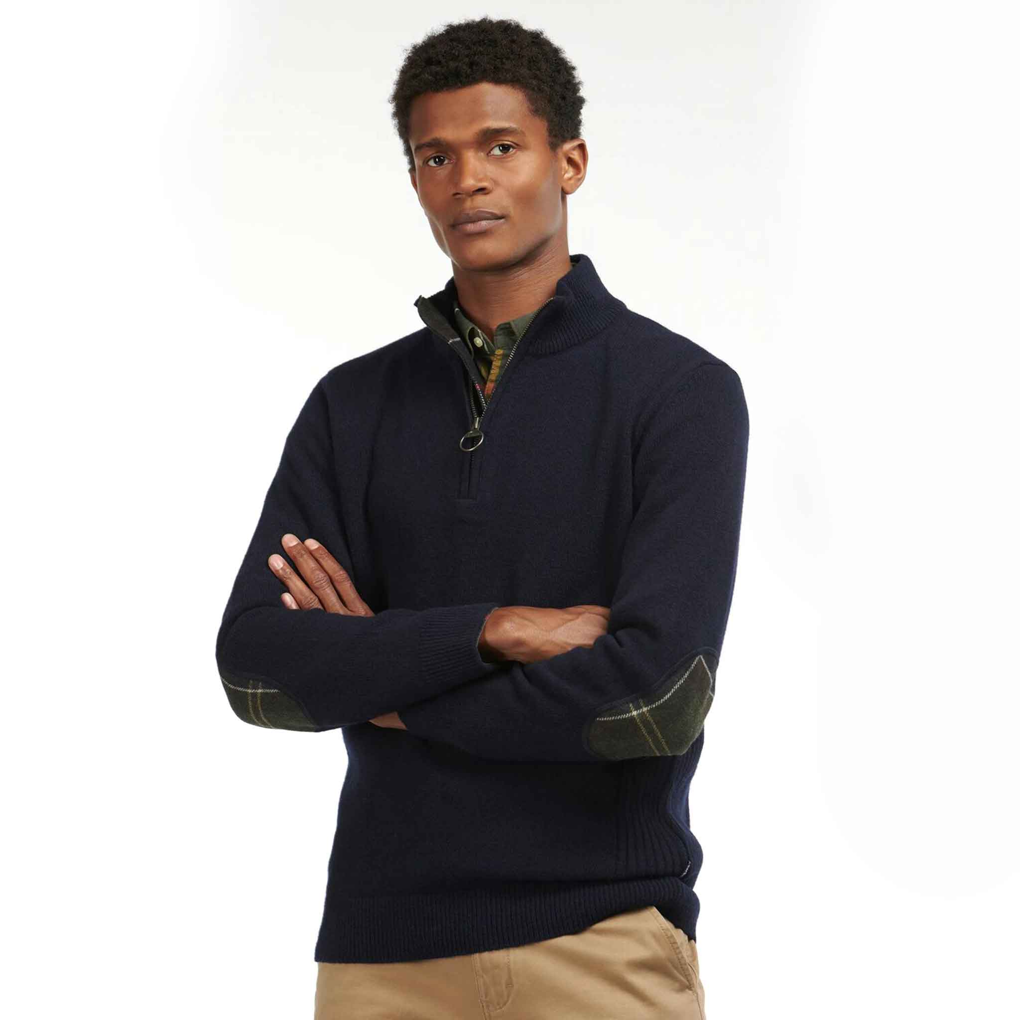 Barbour Men's Holden Lambswool Half Zip Jumper Navy