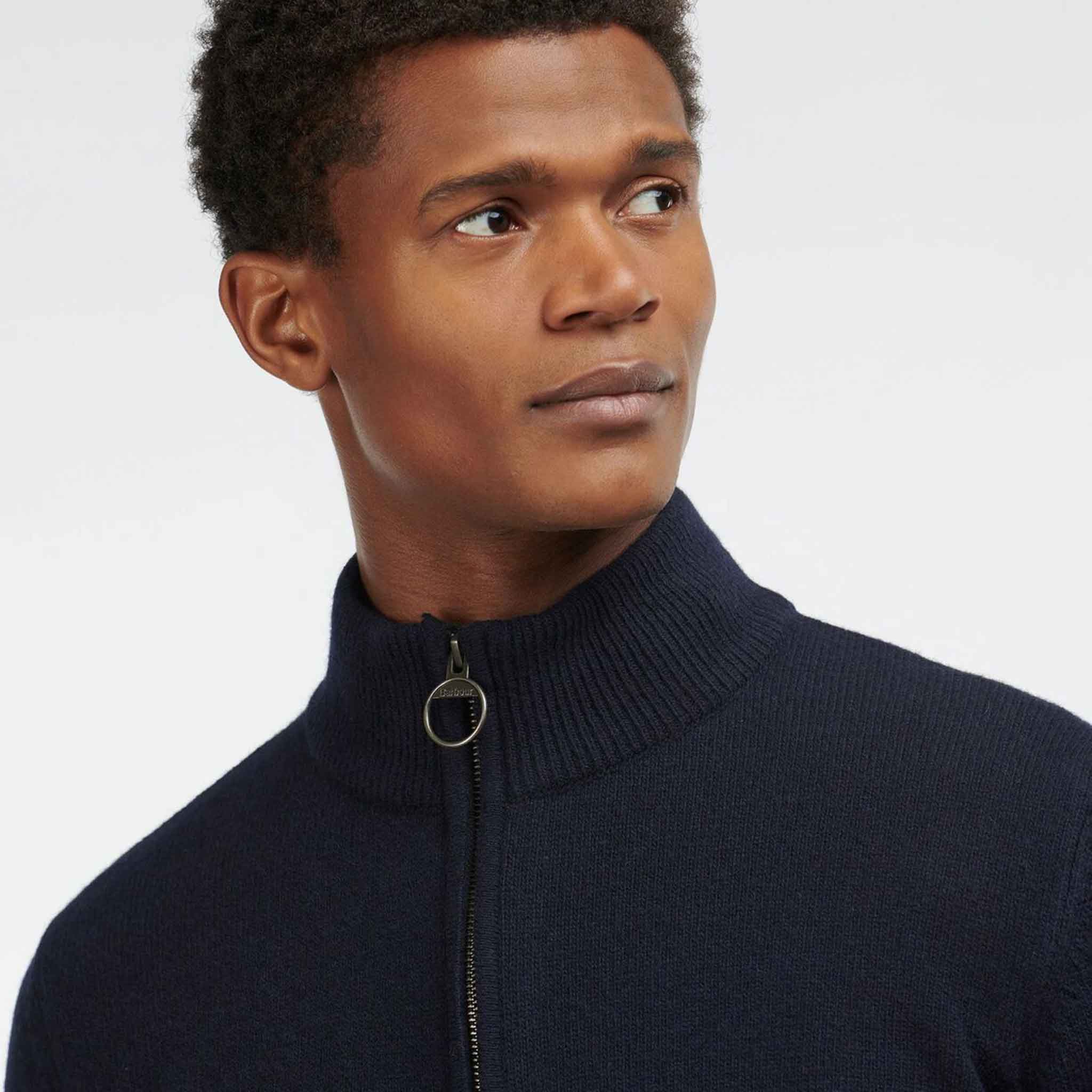 Barbour Men's Holden Lambswool Half Zip Jumper Navy