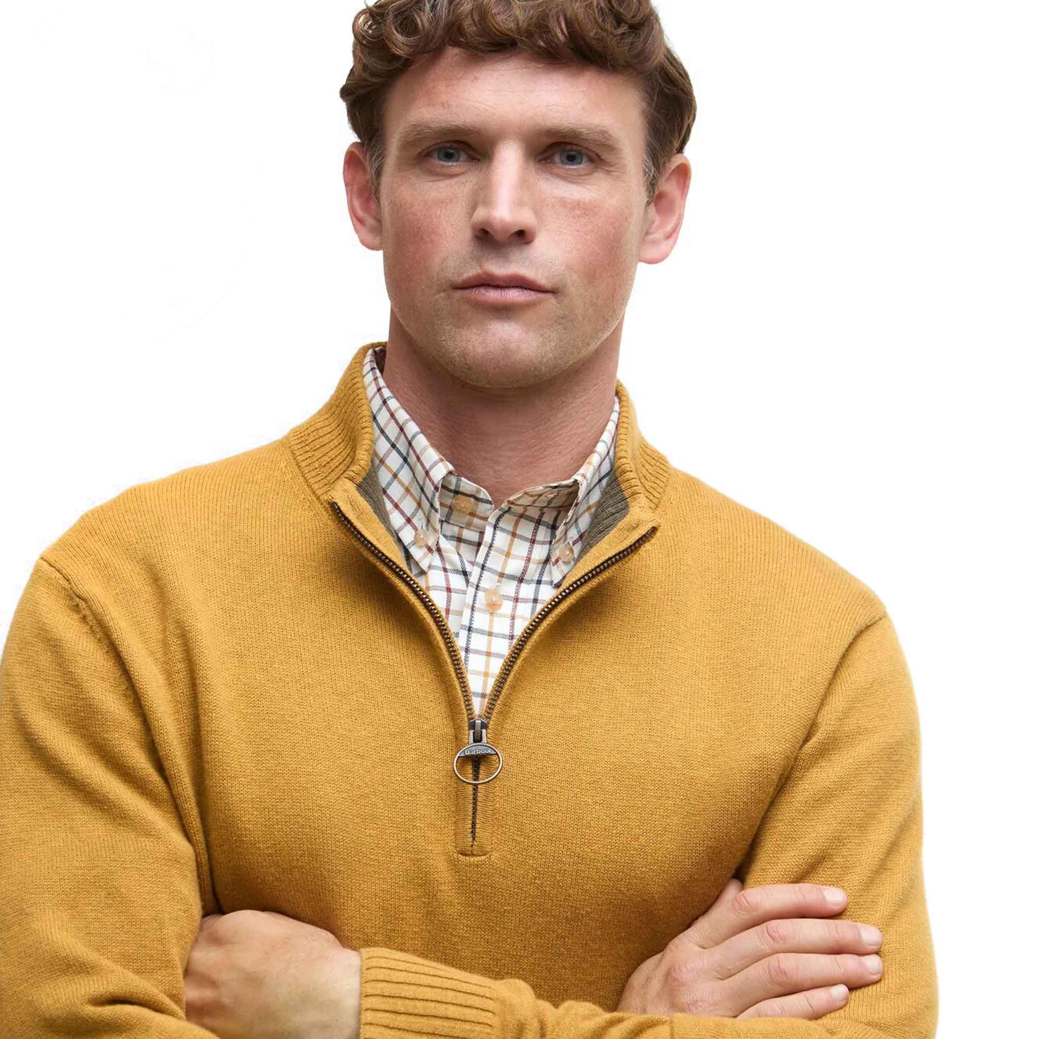 Barbour Men's Kelson 1/2 Zip Jumper Copper