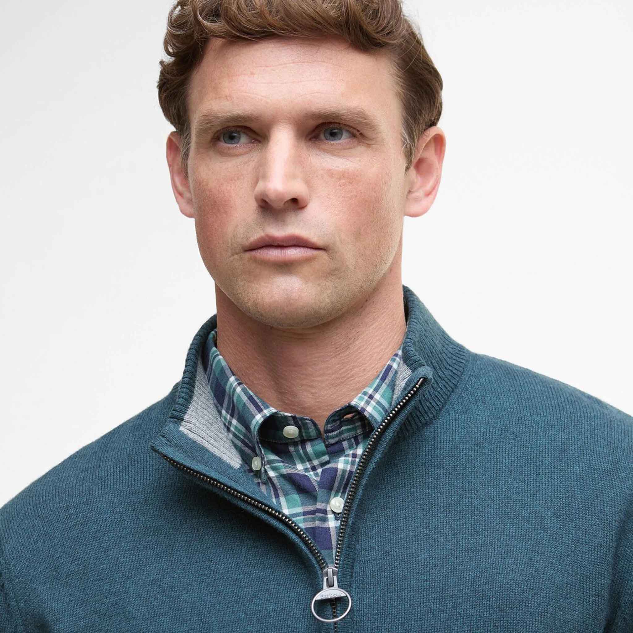 Barbour Men's Kelson 1/2 Zip Jumper Mallard Green