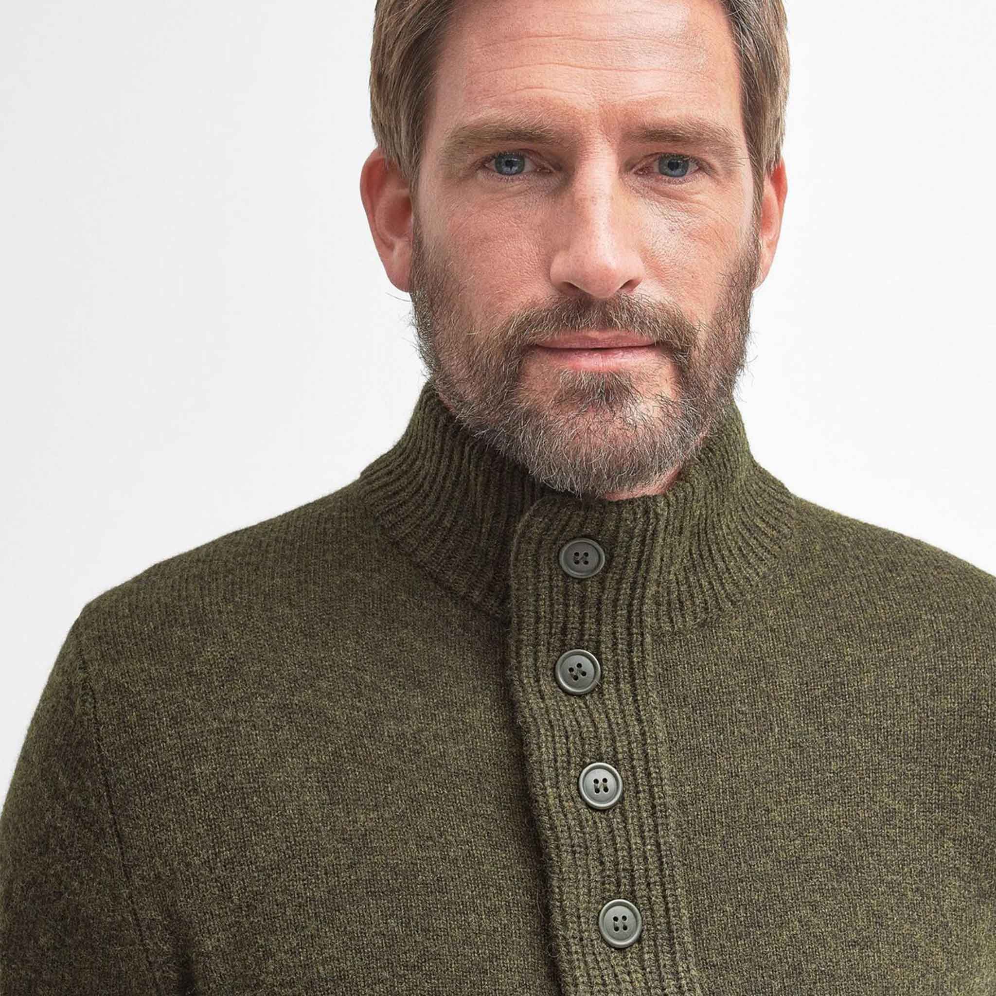 Barbour Men's Essential Elbow Patch Jumper Seaweed